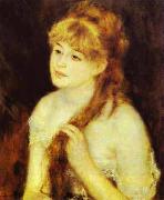 Pierre-Auguste Renoir Young Woman Braiding Her Hair oil painting